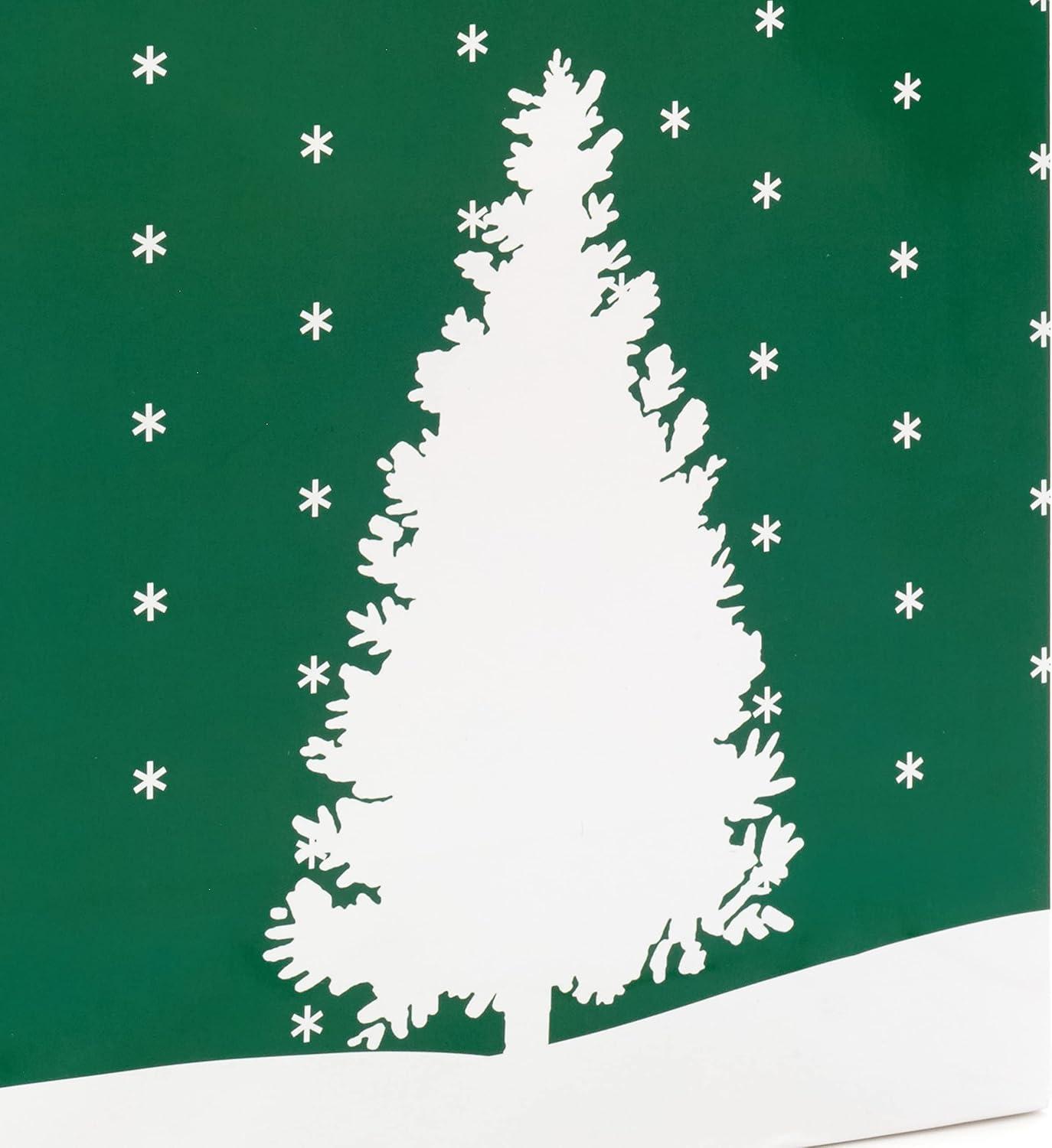 image:imageHallmark Image Arts 11 Large Christmas Gift Bags 6 Bags Tartan Plaid Snowy Tree Red and Green Ornament for Coworkers Teachers Family