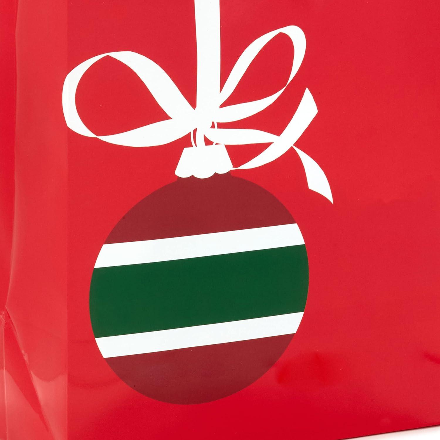 image:imageHallmark Image Arts 11 Large Christmas Gift Bags 6 Bags Tartan Plaid Snowy Tree Red and Green Ornament for Coworkers Teachers Family