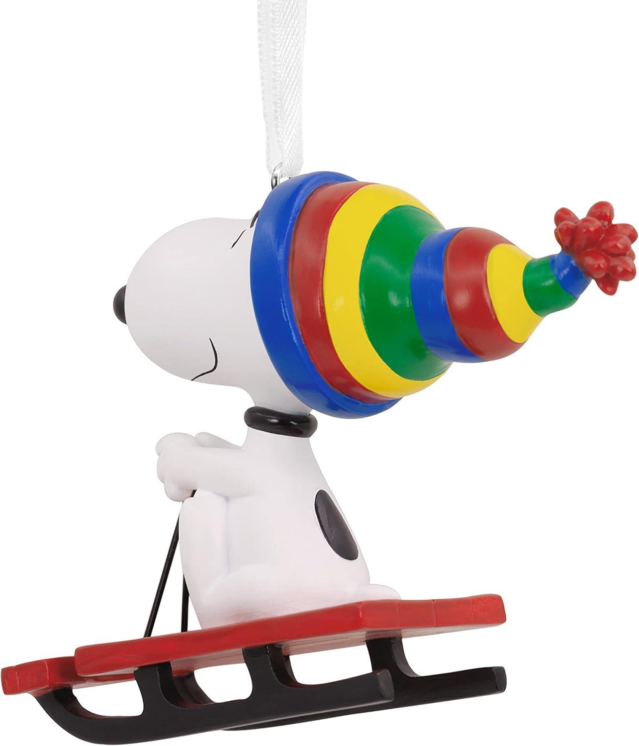 image:imageHallmark Peanuts Baseball Mystery Miniature Christmas Ornaments Set of 2Snoopy Sledding