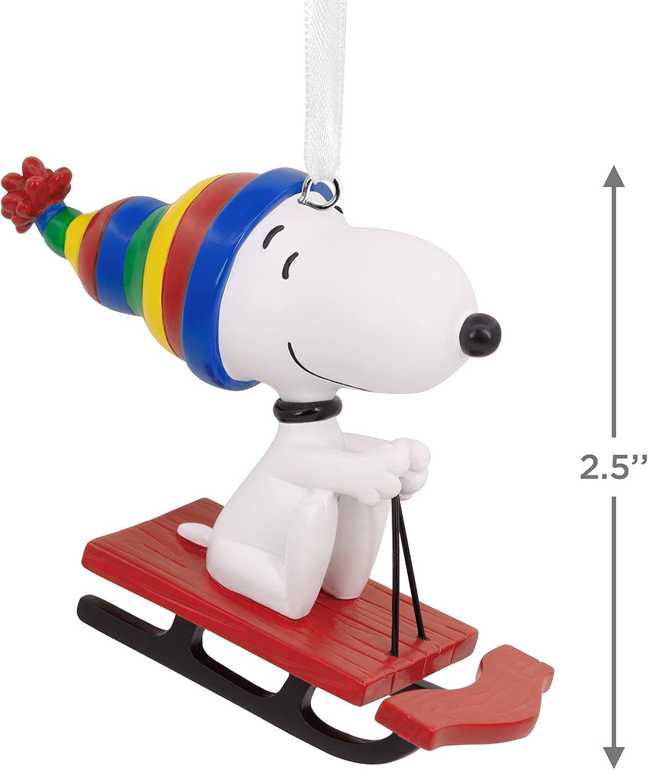 image:imageHallmark Peanuts Baseball Mystery Miniature Christmas Ornaments Set of 2Snoopy Sledding