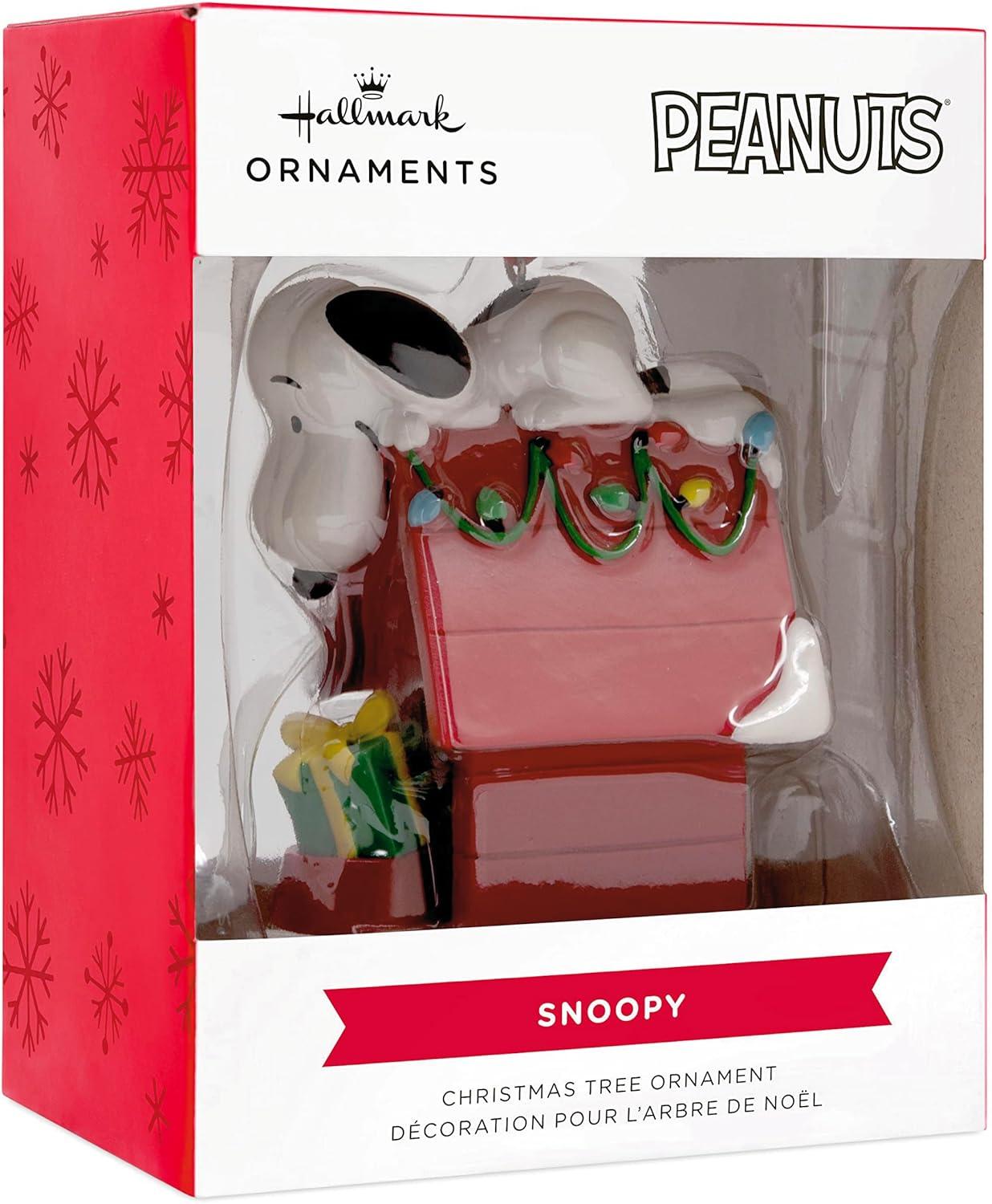 image:imageHallmark Peanuts Snoopy on Holiday Doghouse Christmas Ornament Blown GlassSnoopy Holiday Doghouse