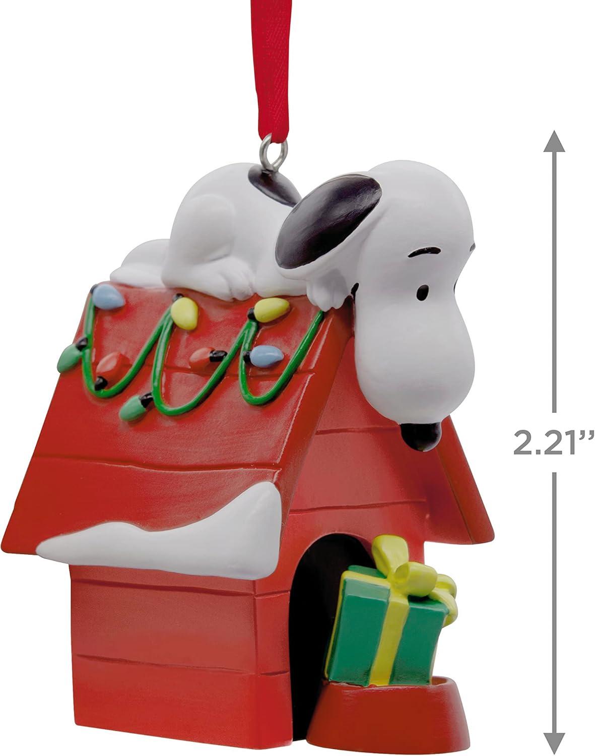 image:imageHallmark Peanuts Snoopy on Holiday Doghouse Christmas Ornament Blown GlassSnoopy Holiday Doghouse