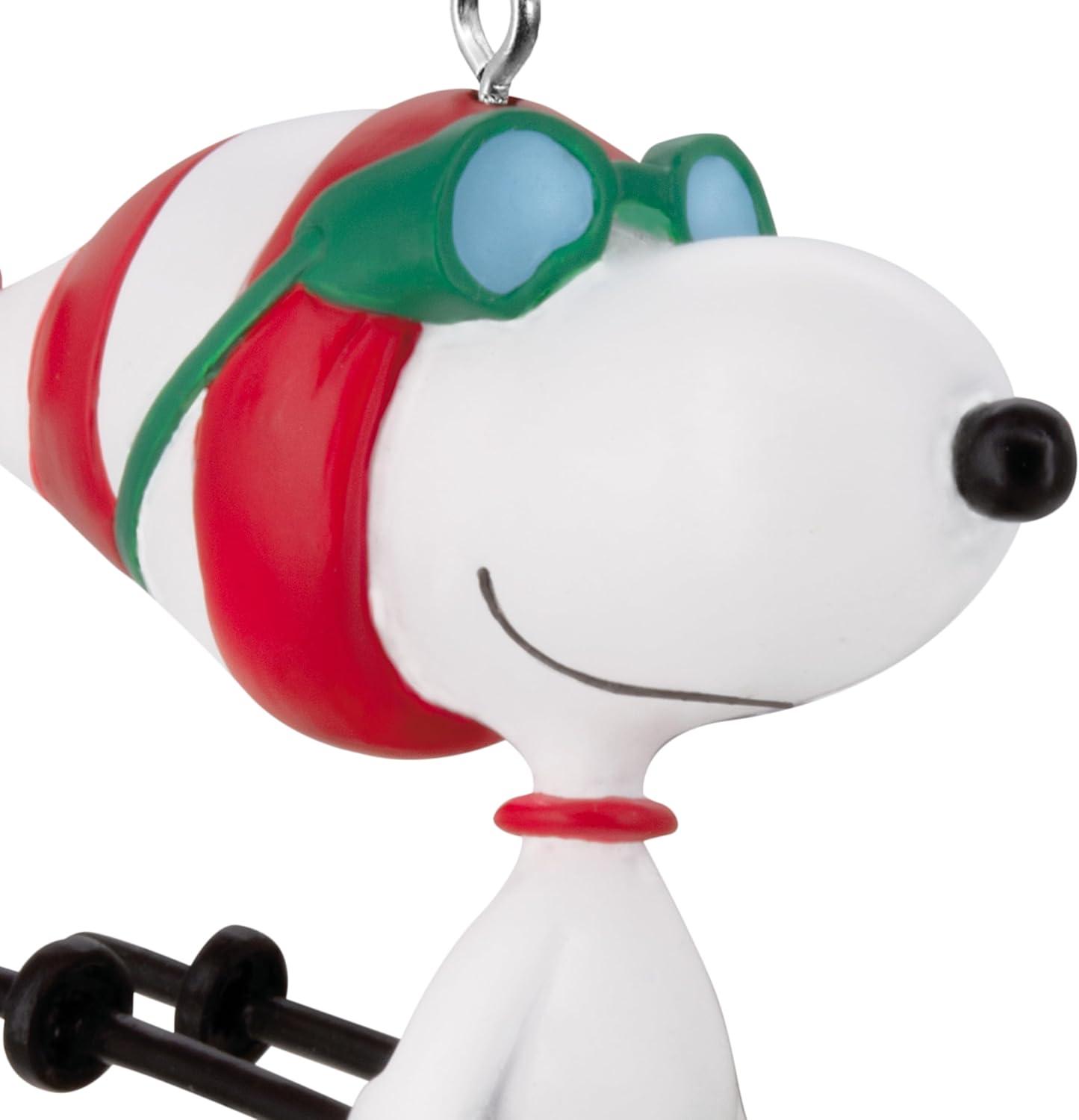 image:imageHallmark Peanuts Snoopy on Holiday Doghouse Christmas Ornament Blown GlassSnoopy Skiing