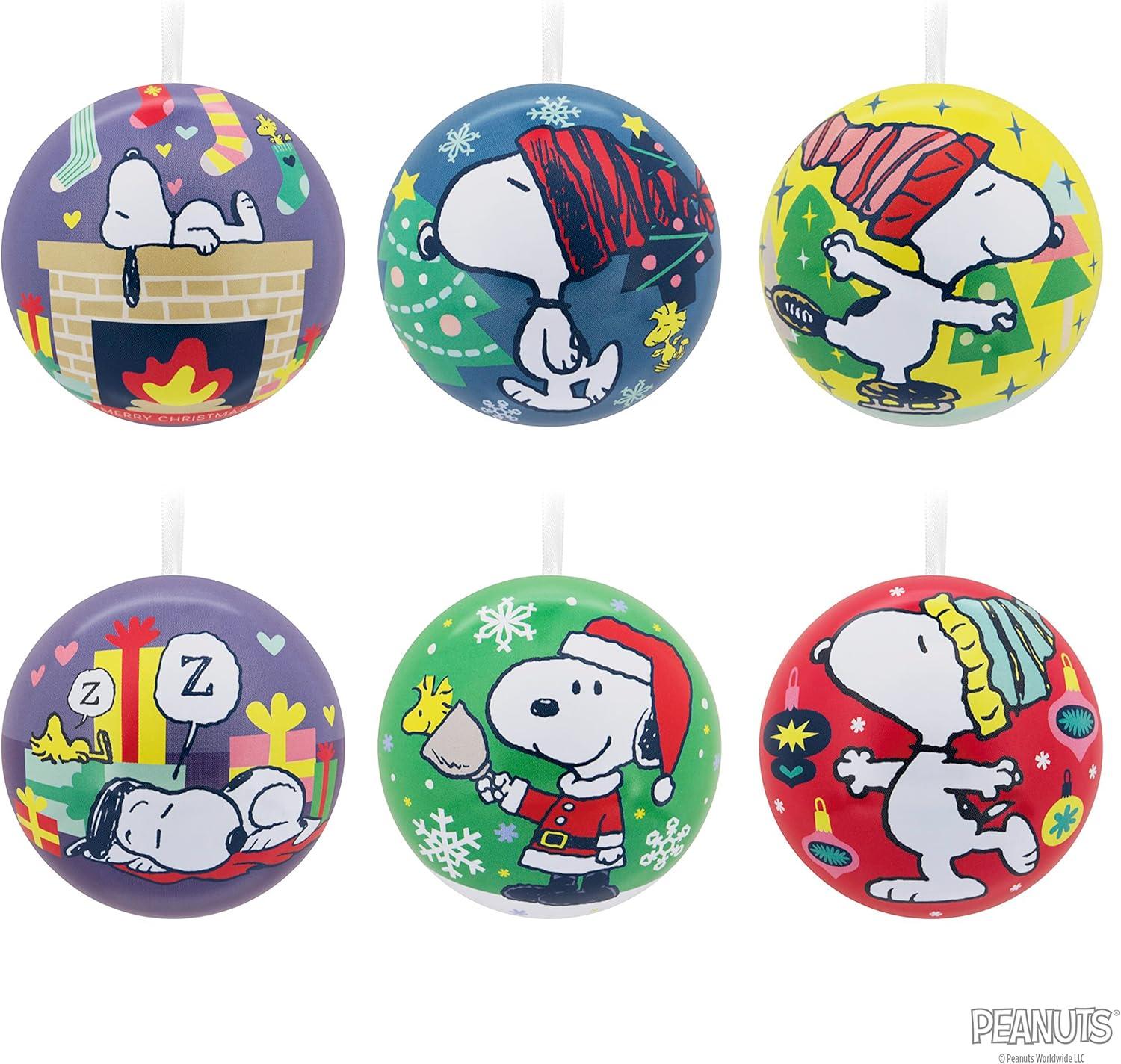image:imageHallmark Peanuts Tin Ball Christmas Ornaments Set of 12Set of 12