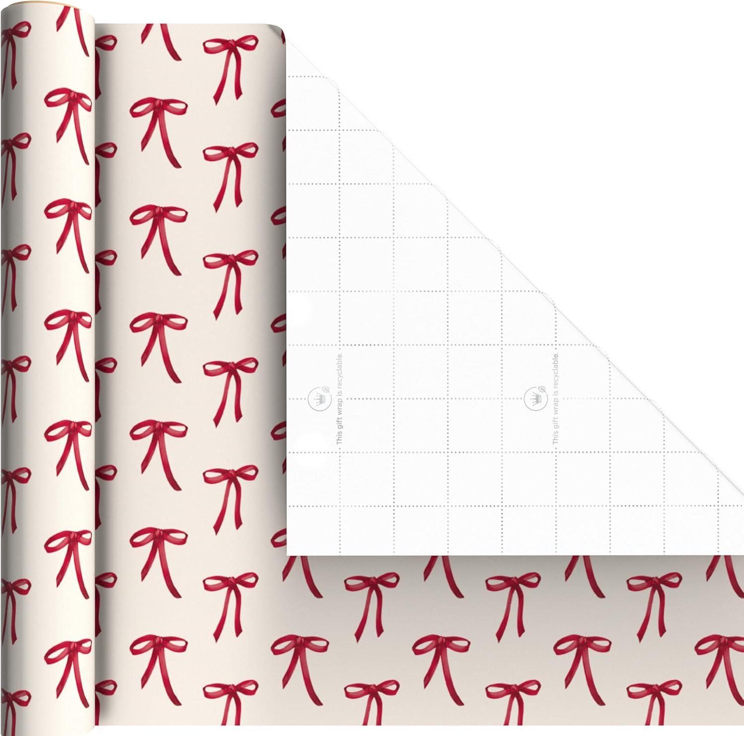 image:imageHallmark Red and Black Wrapping Paper Mini Rolls 3Pack Bows Diagonal Stripes Polka Dots for Valentines Day Birthdays Mothers Day Bridal Showers 45 Sq Ft TotalBows Stripes Polka Dots