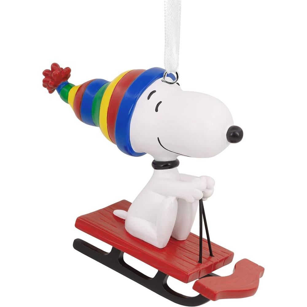 image:imageHallmark Peanuts Baseball Mystery Miniature Christmas Ornaments Set of 2Snoopy Sledding