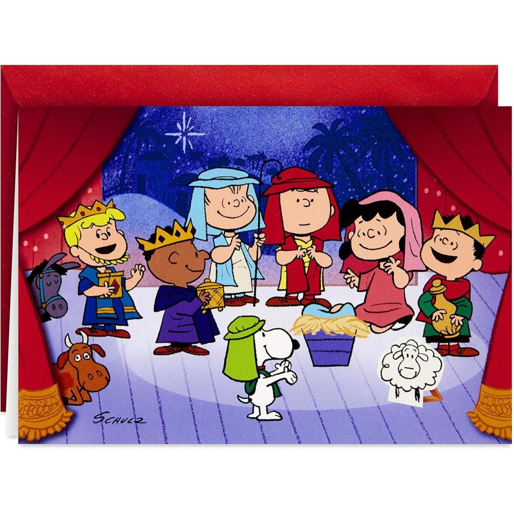 image:imageHallmark Peanuts Christmas Cards Nativity Pageant 16 Cards and 17 EnvelopesPeanuts Nativity Pageant Holiday Cards