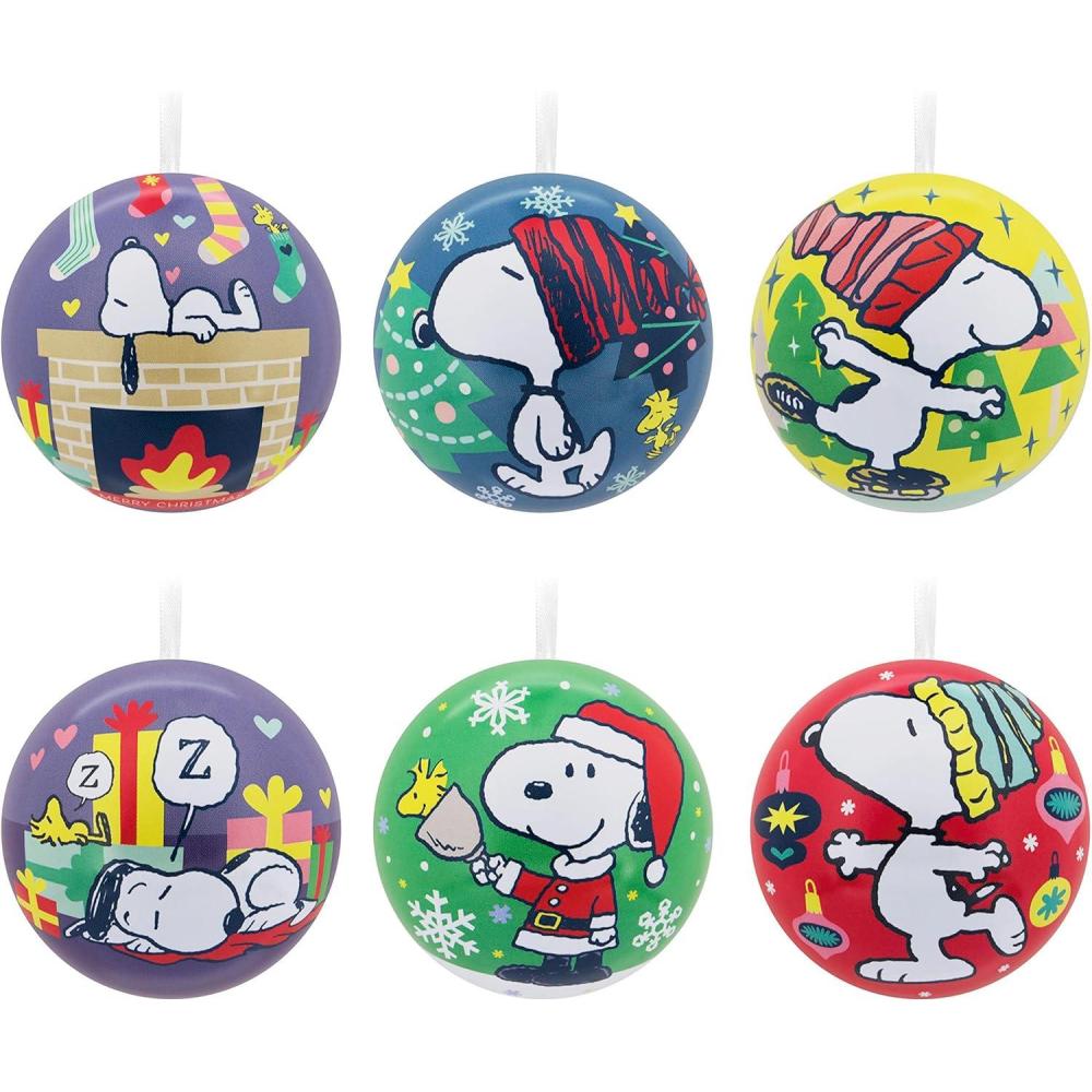 image:imageHallmark Peanuts Tin Ball Christmas Ornaments Set of 12Set of 12