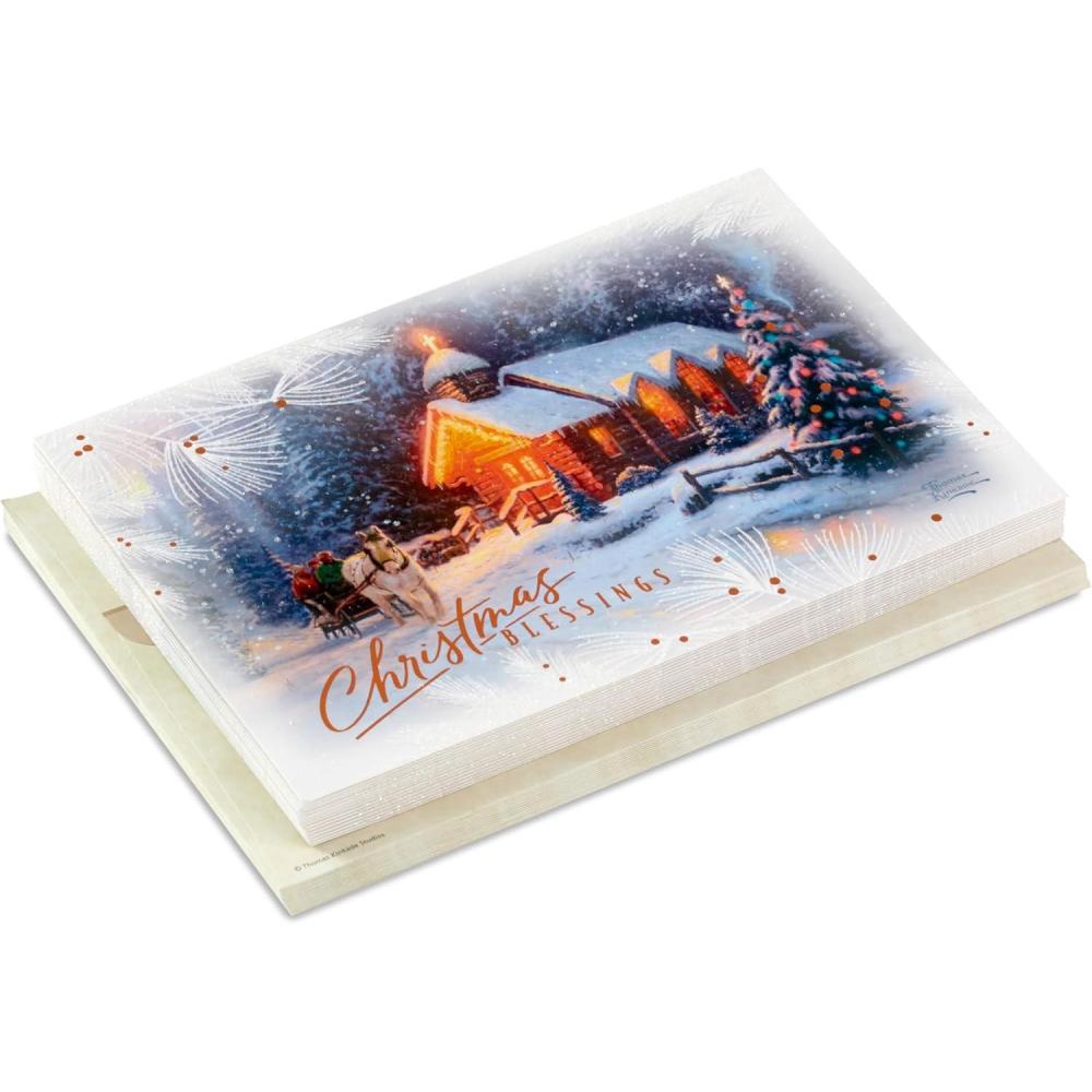 image:imageHallmark Thomas Kinkade Christmas Cards 16 Cards and Envelopes Christmas BlessingThomas Kinkade Blessings Church