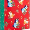 Hallmark Bluey Christmas Red and Green Gift Bag Bundle (2 Bags: 10″ Large Horizontal and 15″ Extra Large) for Kids, Grandchildren, Boys, Girls(Bluey)