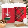 Hallmark Image Arts 11″ Large Christmas Gift Bags (6 Bags: Tartan Plaid, Snowy Tree, Red and Green Ornament) for Coworkers, Teachers, Family