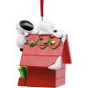 Hallmark Peanuts Snoopy on Holiday Doghouse Christmas Ornament, Blown Glass(Snoopy Holiday Doghouse)