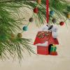 Hallmark Peanuts Snoopy on Holiday Doghouse Christmas Ornament, Blown Glass(Snoopy Holiday Doghouse)