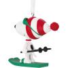 Hallmark Peanuts Snoopy on Holiday Doghouse Christmas Ornament, Blown Glass(Snoopy Skiing)