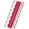 Hallmark Red and Black Wrapping Paper Mini Rolls, 3-Pack (Bows, Diagonal Stripes, Polka Dots) for Valentine’s Day, Birthdays, Mother’s Day, Bridal Showers – 45 Sq. Ft. Total(Bows  Stripes  Polka Dots)