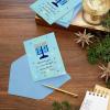 Hallmark Tree of Life Bulk Hanukkah Boxed Cards (40 Cards and 40 Envelopes) Blue with Gold Foil Menorahs, Star of David, Peace Dove(Modern Menorah)