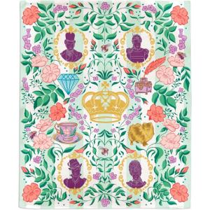 Hallmark Bridgerton Throw Blanket, 50″ x 60″ (Purple Silhouettes on Green Floral) Gift for Moms, Daughters, Sisters, Teens, Christmas, Mother’s Day, Valentine’s Day