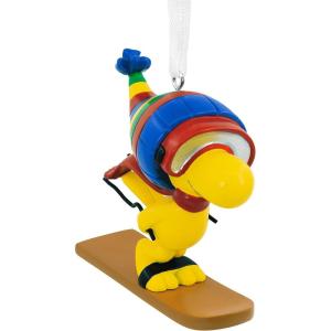 Hallmark Peanuts Baseball Mystery Miniature Christmas Ornaments, Set of 2(Skiing Woodstock)
