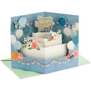 Hallmark Paper Wonder Displayable Pop Up Wedding Card (Just Married)(Blue)