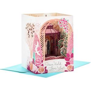 Hallmark Paper Wonder Displayable Pop Up Wedding Card (Just Married)(Pink)