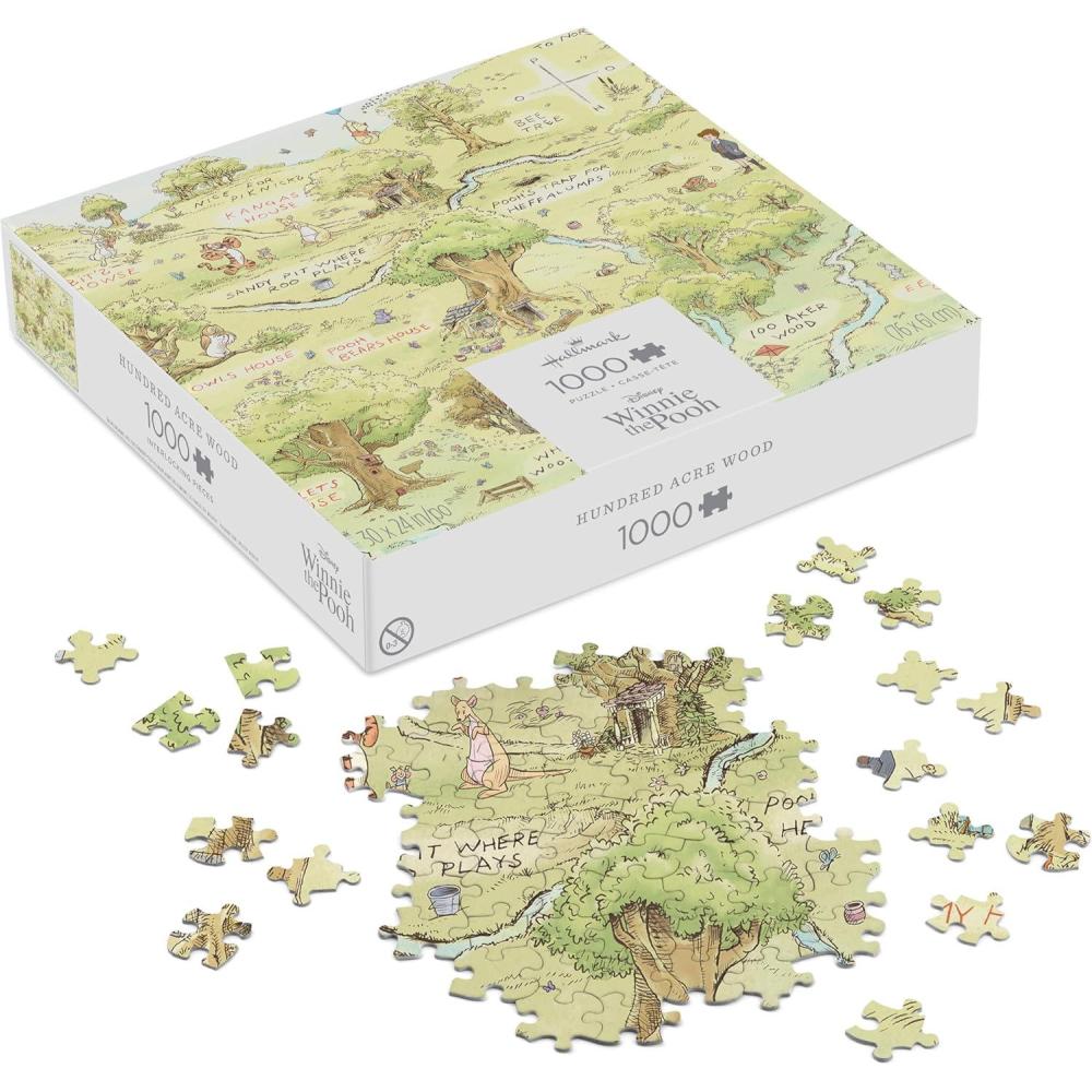 image:imageHallmark Disney Winnie The Pooh 1000Piece Puzzle Hundred Acre Wood Map Gift for Kids Fans Collectors Christmas Easter Baskets