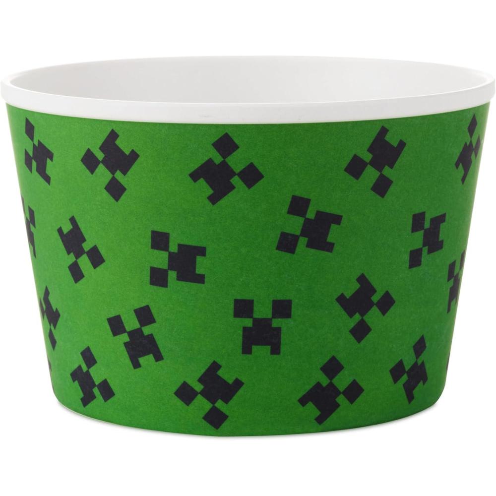 image:imageHallmark Minecraft Snack and Popcorn Bowls 65 Set of 4 Creeper Faces Gift for Kids Gamers Teens Fans Christmas Birthday Parties