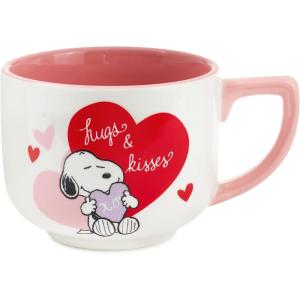 Hallmark Peanuts Snoopy Valentine’s Day Soup Mug (Hugs & Kisses) Gift for Kids, Spouse, Girlfriend, Wife(Snoopy Valentine’s Day)