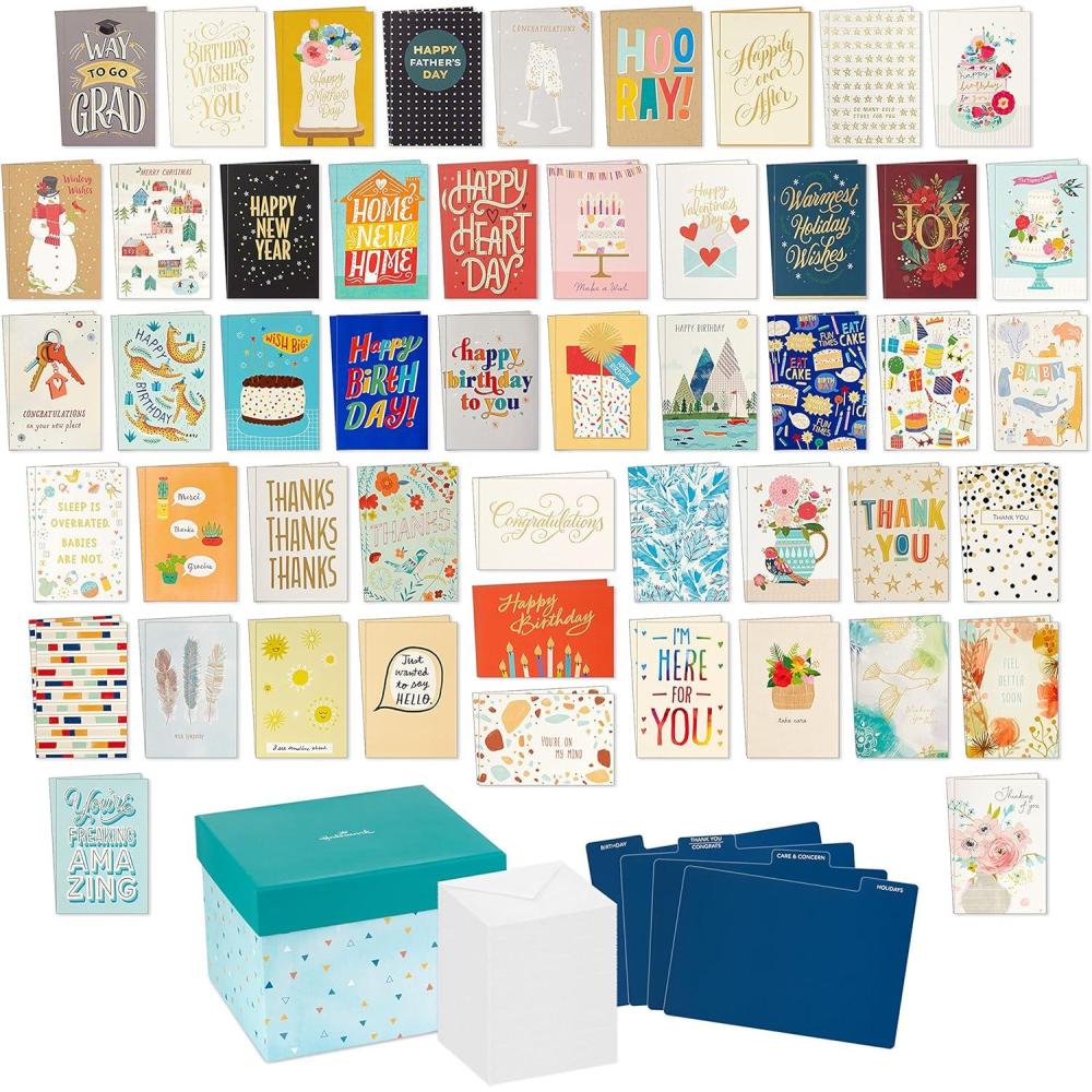 image:imageHallmark All Occasion Boxed Set of Assorted Blank Greeting Cards with Card Organizer Pack of 100Birthday Thank You Congratulations Wedding Baby Thinking of You Sympathy4 inches by 6 inches