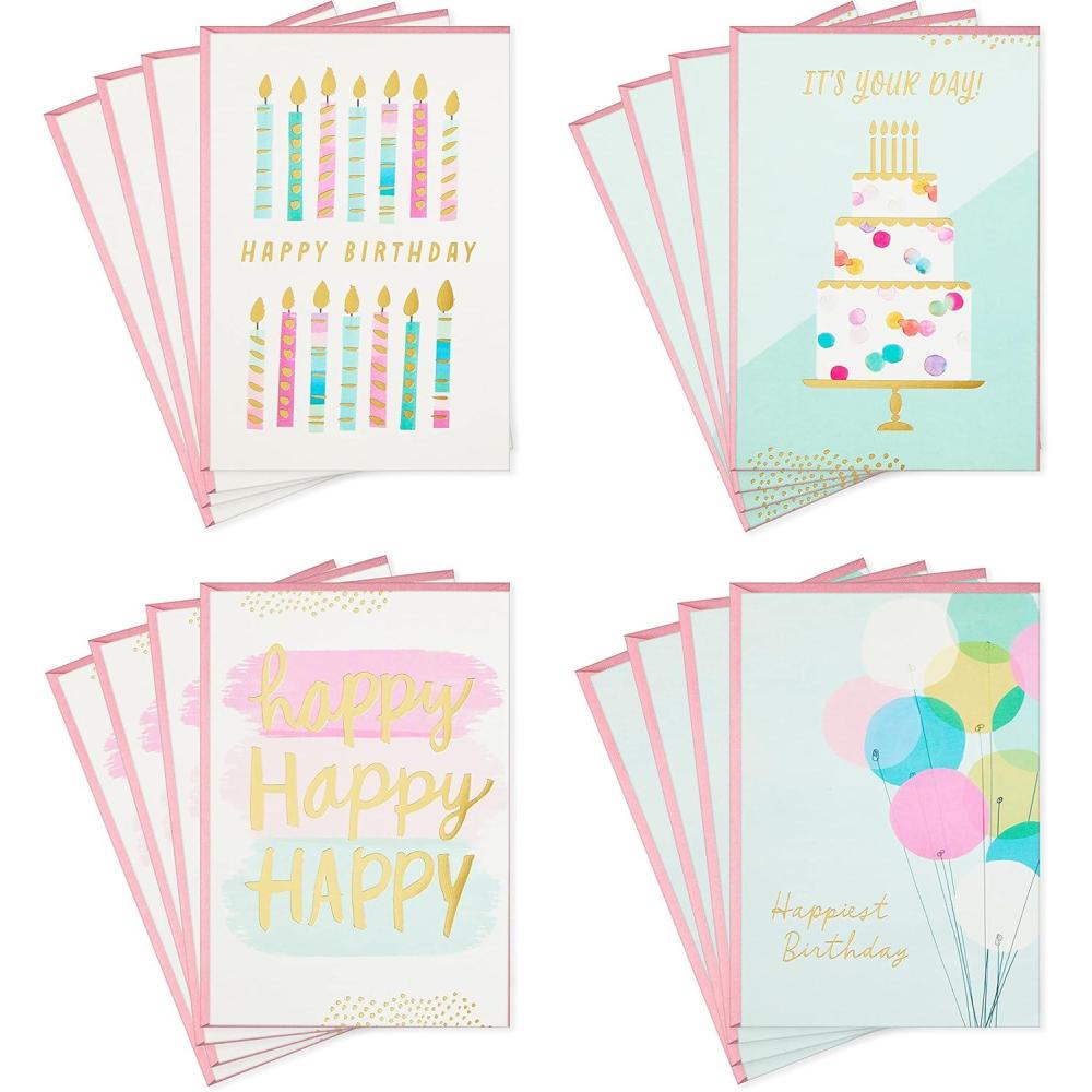 image:imageHallmark Birthday Cards Assortment 16 Cards with Envelopes Cake Candles BalloonsCake  Candles  Balloons