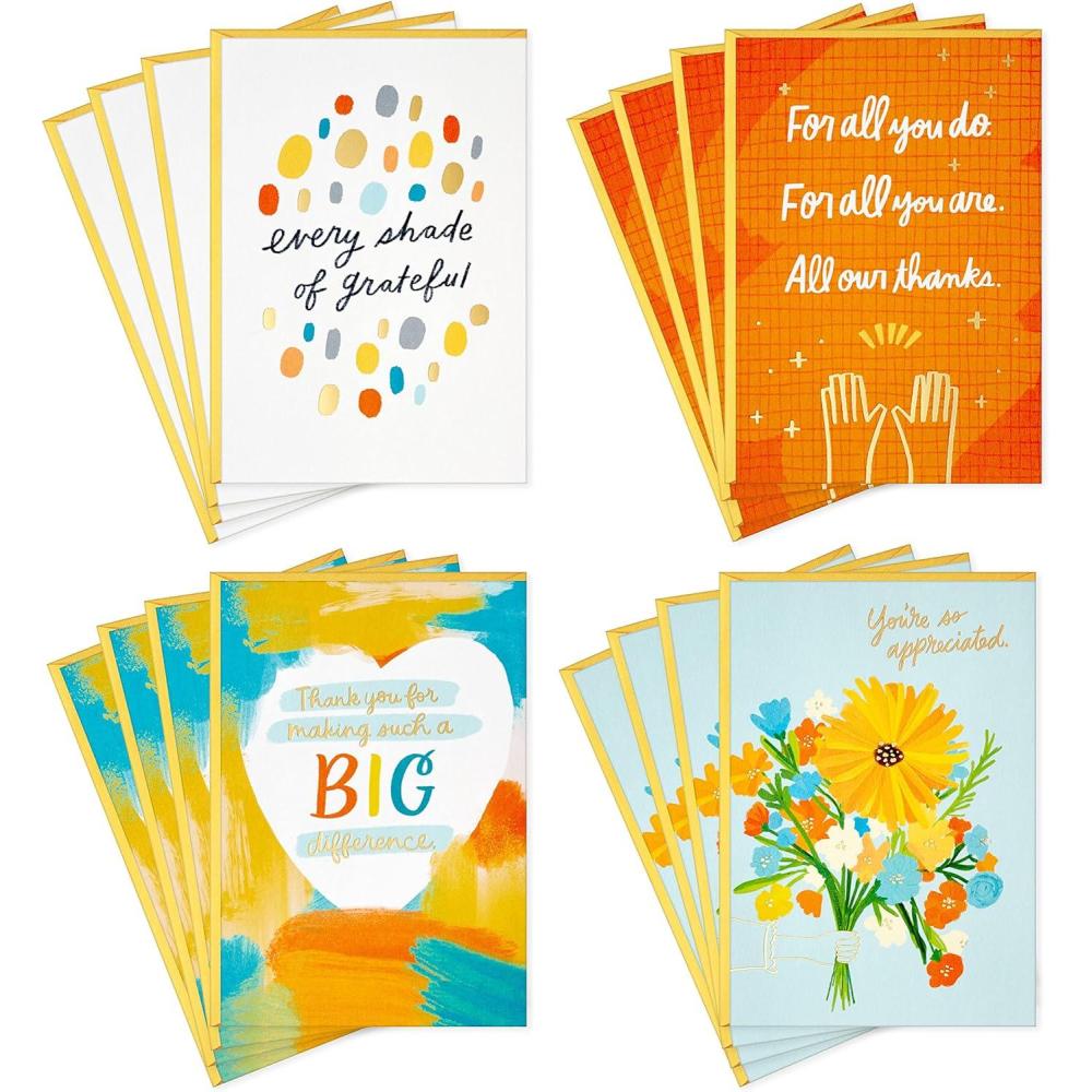 image:imageHallmark Thank You Cards Assortment Every Shade of Grateful 16 Thank You Notes with Envelopes for Teacher Appreciation Caregivers Graduation