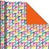 Hallmark Bulk Reversible Birthday Wrapping Paper Rolls (2 Rolls: 160 Sq. Ft. Total) Rainbow Letters, Colorful Confetti, Polka Dots on Teal, Solid Orange(Rainbow Letters  Colorful Confetti)