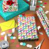Hallmark Bulk Reversible Birthday Wrapping Paper Rolls (2 Rolls: 160 Sq. Ft. Total) Rainbow Letters, Colorful Confetti, Polka Dots on Teal, Solid Orange(Rainbow Letters  Colorful Confetti)