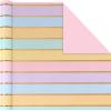 Hallmark Bulk Reversible Birthday Wrapping Paper Rolls (2 Rolls: 160 Sq. Ft. Total) Rainbow Letters, Colorful Confetti, Polka Dots on Teal, Solid Orange(Rainbow Stripes)