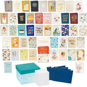 Hallmark All Occasion Boxed Set of Assorted Blank Greeting Cards with Card Organizer (Pack of 100)—Birthday, Thank You, Congratulations, Wedding, Baby, Thinking of You, Sympathy(4 inches by 6 inches)