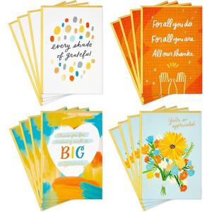Hallmark Thank You Cards Assortment, Every Shade of Grateful (16 Thank You Notes with Envelopes) for Teacher Appreciation, Caregivers, Graduation