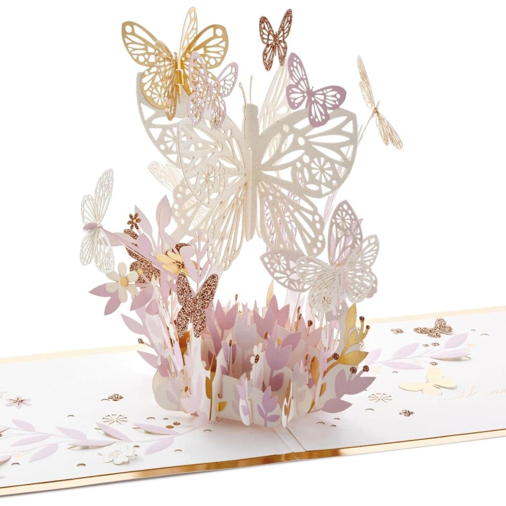 image:imageHallmark Spinning Valentines Day Pop Up Card with Music Hearts and Arrows Paper Wonder 3D Card for Husband Wife Boyfriend Girlfriend TeensButterfly Any Occasion