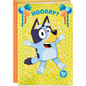 Hallmark Bluey Valentines Day Cards for Kids with Pop Up Mailbox for Classroom Exchange (1 Box, 32 Cards, 35 Stickers, 1 Teacher Card)(Bluey Birthday)