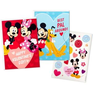 Hallmark Disney Mickey Mouse Valentines Day Sticker Card Assortment for Kids (24 Note Cards, Sticker Sheets and Envelopes)(Mickey Mouse Valentine’s Day)