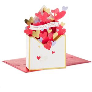 Hallmark Valentine’s Day Pop Up Card, Heart-Filled Envelope (From My Heart to Yours) Paper Wonder 3D Card for Parents, Grandparents, Siblings(Heart Filled Envelope)