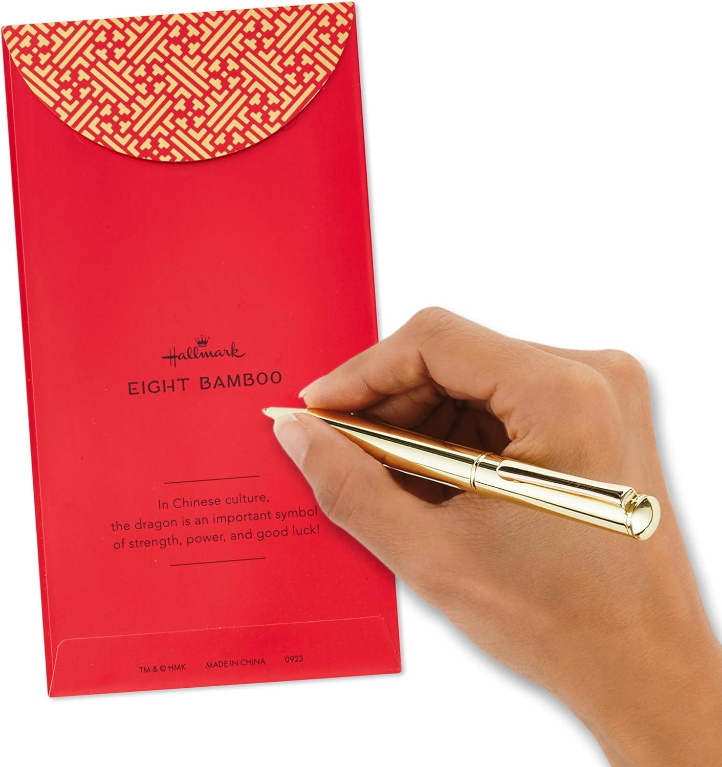 image:imageHallmark Eight Bamboo 2024 Chinese New Year Money or Gift Card Holders for Kids 36 Year of the Dragon Red Envelopes