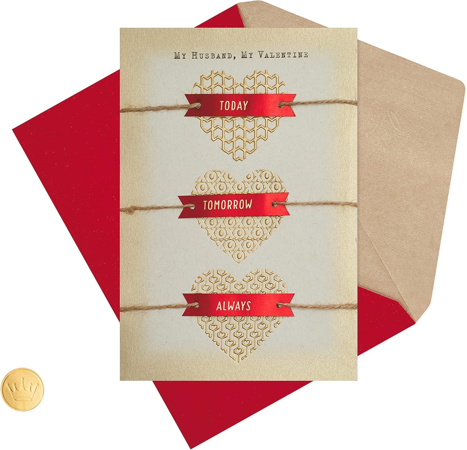 image:imageHallmark Valentines Day Card for Husband Three Gold Hearts 0699VFE7622Husband Three Gold Hearts