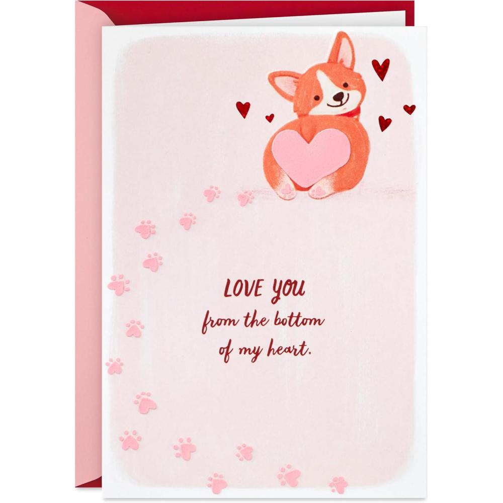 image:imageHallmark Corgi Dog Valentines Day Card Love You from the Bottom of My Heart for Kids Teens Spouse Family MemberCorgi Valentines Day
