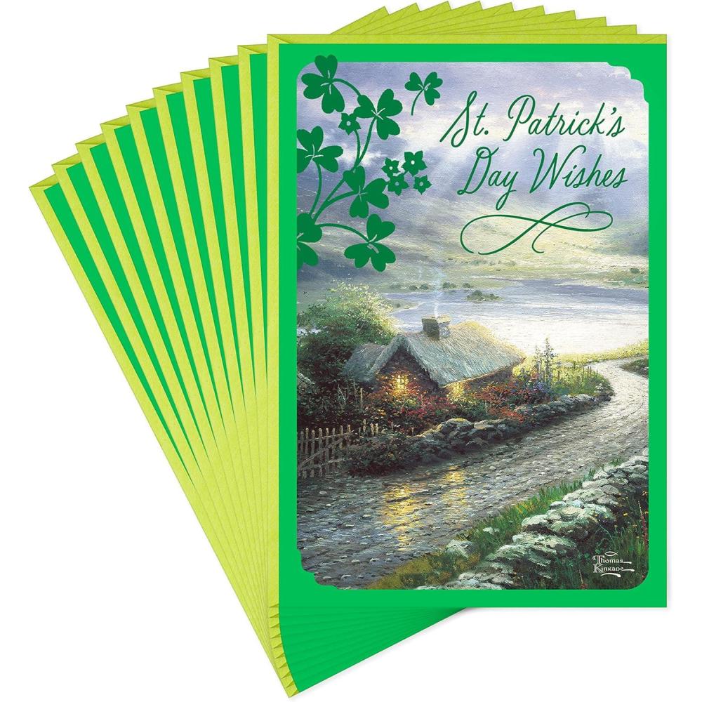 image:imageHallmark Thomas Kinkade Pack of St Patricks Day Cards Seaside Cottage 10 Cards and Envelopes