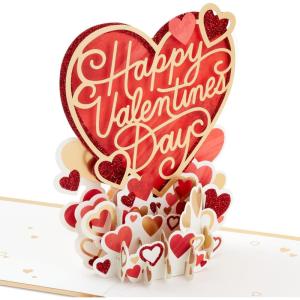 Hallmark Valentine’s Day Pop Up Card (Happy Heart Day) Signature Paper Wonder 3D Card for Friend, Spouse, Sibling(Happy Heart Day)