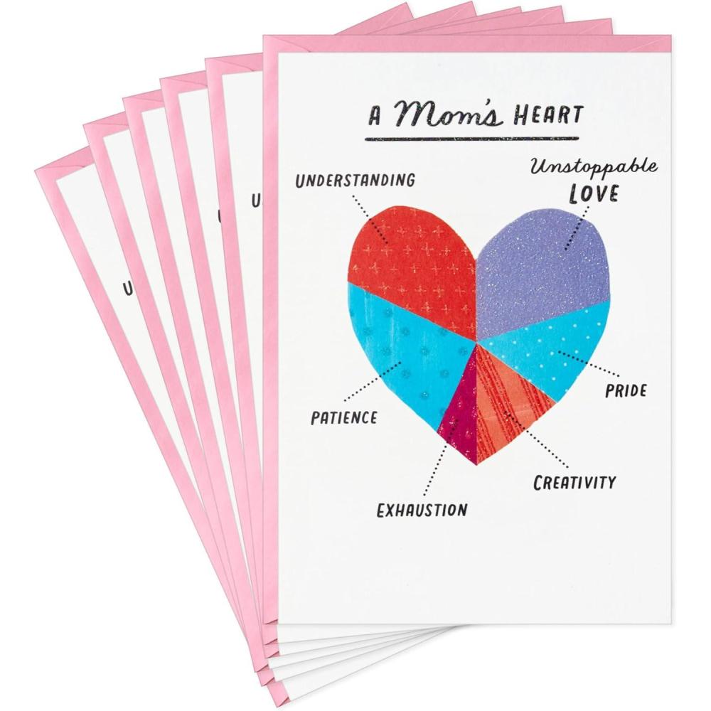 image:imageHallmark Mothers Day Card Pack 6 Cards with Envelopes A Moms HeartMothers Day A Moms Caring Heart