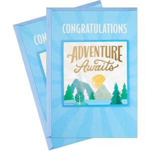 Hallmark Pack of 2 Graduation Cards with Stickers (Adventure Awaits)(Graduation Adventure Awaits  With Removable Decals)