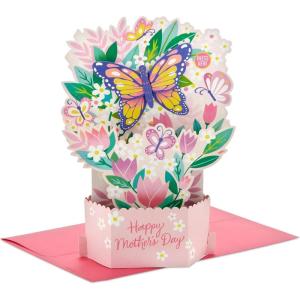 Hallmark Paper Wonder Mothers Day Pop Up Card with Sound and Motion (Butterfly Garden)(Pop Up Butterfly Garden  Plays Music and Flutters)
