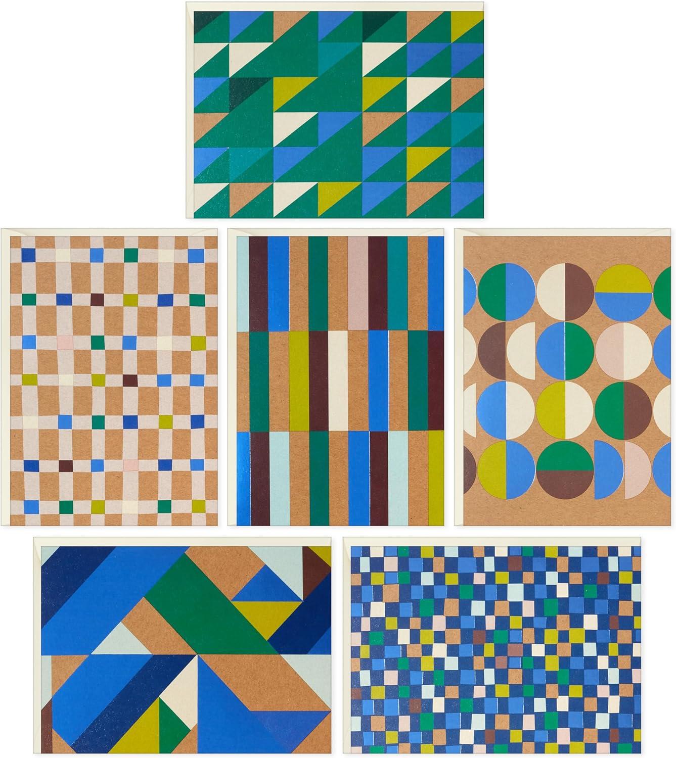 image:imageHallmark Geometric Blank Cards 24 Count with Envelopes and Pentel EnerGel RTX Retractable Liquid Gel Pens Pack of 12 for Birthdays Graduation Any Occasion