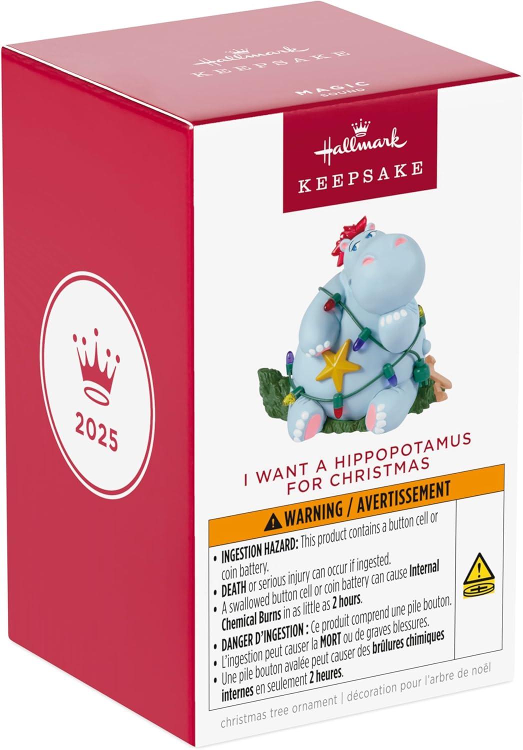 image:imageHallmark Keepsake Christmas Ornament 2025 I Want a Hippopotamus for Christmas Musical Funny Gifts2025