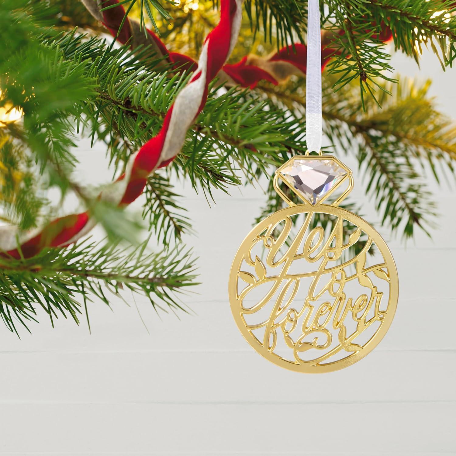 image:imageHallmark Keepsake Christmas Ornament 2025 Our Engagement 2025 Metal Engagement GiftsYes to Forever